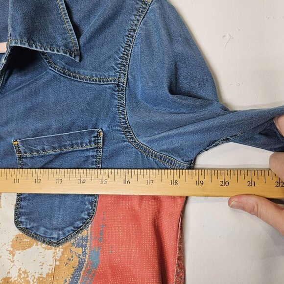 Vivienne Westwood‎ Anglomania Denim Shirt M Western Rodeo Artsy Art you Wear - Picture 7 of 13